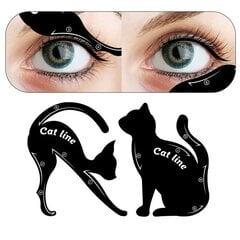 Multifunktsionaalne silmade värvimise šabloon Cat Eye Card, 2 tk цена и информация | Кисти для макияжа, спонжи | kaup24.ee