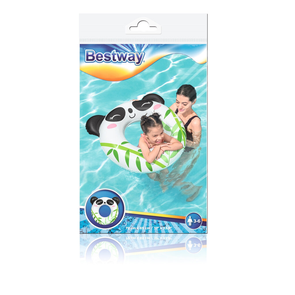 Ujumisrõngas Bestway, 85x79 cm, valge hind ja info | Täispuhutavad veemänguasjad ja ujumistarbed | kaup24.ee