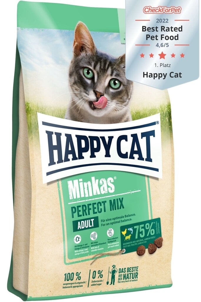 Happy CatMinkas Perfect Mix Geflügel, Fisch & Lamb kassitoit, 10kg цена и информация | Kuivtoit kassidele | kaup24.ee