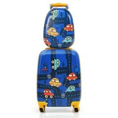 Комплект детского багажа из 2 предметов, ручная кладь + рюкзак, автомобиль, Costway цена и информация | Чемоданы, дорожные сумки | kaup24.ee