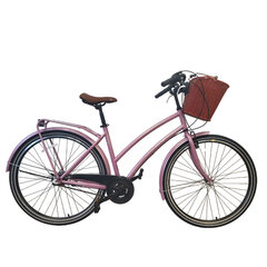 Linnaratas Bisan 28 Serenity (PR10010419), roosa/hõbedane hind ja info | Jalgrattad | kaup24.ee