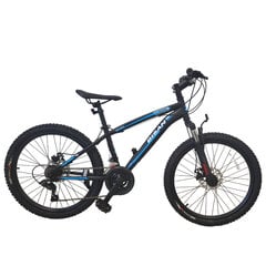 Noorukite jalgratas Bisan 24 MTS4600 MD (PR10010447), must/sinine hind ja info | Jalgrattad | kaup24.ee