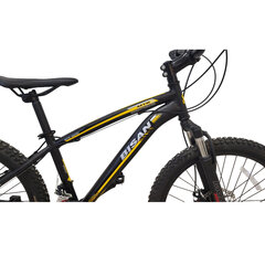 Noorukite jalgratas Bisan 24 MTS4600 MD (PR10010447), must/kollane hind ja info | Jalgrattad | kaup24.ee