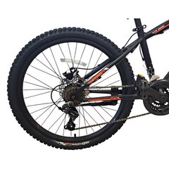 Noorukite jalgratas Bisan 24 MTS4600 MD (PR10010447), must/oranž hind ja info | Jalgrattad | kaup24.ee