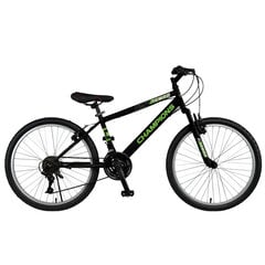 Подростковый велосипед Champions 24 Tempo (TMP.2402) черный/зеленый цена и информация | Велосипеды | kaup24.ee