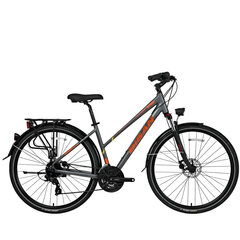 Туристический велосипед Bisan 28 TRX8300 City Lady (PR10010432) серый/оранжевый (18) цена и информация | Велосипеды | kaup24.ee