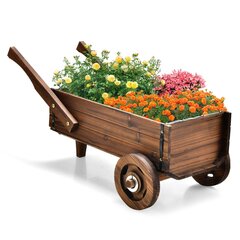 Dekoratiivne ratastega lillekäru Costway,81 x 40 x 38,5 cm hind ja info | Dekoratiivsed lillepotid | kaup24.ee
