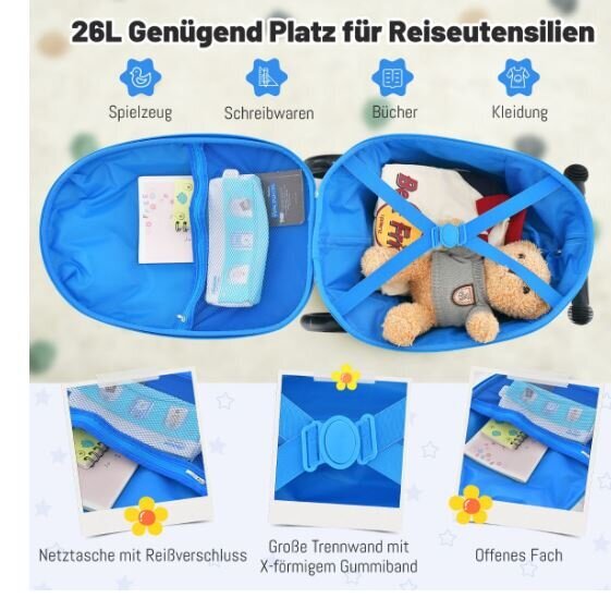 2 ühes lastekohver ja tõukeratas LED ratastega Costway, eesel hind ja info | Kohvrid, reisikotid | kaup24.ee
