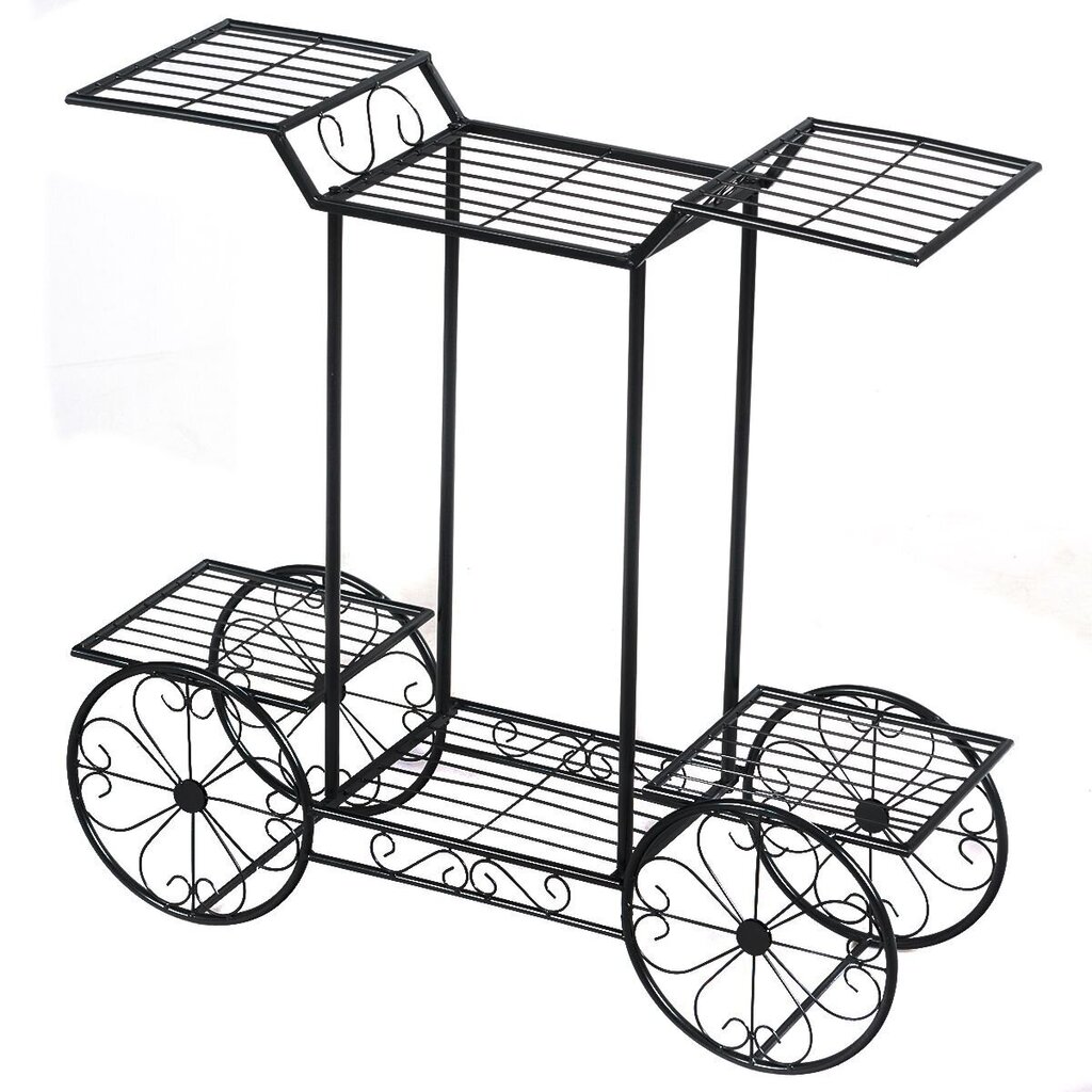 Lillealus Costway, must, 80,5 x 25 x 75 cm цена и информация | Vaasid, alused, redelid lilledele | kaup24.ee