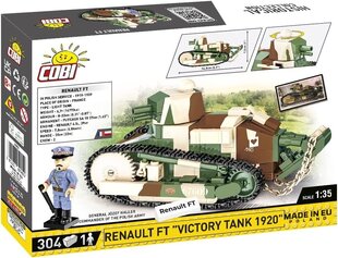 Konstruktor CobiRenault FT Victory Tank 1920, 304 tk hind ja info | Klotsid ja konstruktorid | kaup24.ee