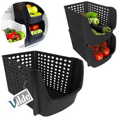 Контейнер для овощей и фруктов, черный, 29x21x16 см цена и информация | Ящики для вещей | kaup24.ee