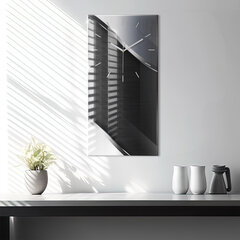 Seinakell Mustad ja hõbedased jooned, 30x60 cm hind ja info | Kellad | kaup24.ee