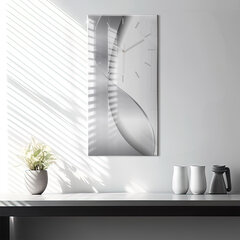 Seinakell Hõbedane abstraktsioon, 30x60 cm hind ja info | Kellad | kaup24.ee