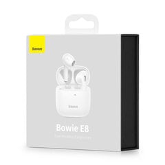 Baseus Bowie E8 TWS juhtmevabad kõrvaklapid, valged hind ja info | Kõrvaklapid | kaup24.ee