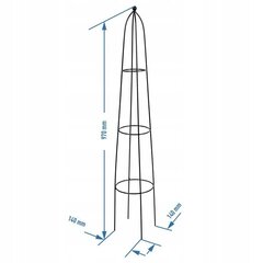 Metallist aia kaar lilledele Browin, 95 cm hind ja info | Vaasid, alused, redelid lilledele | kaup24.ee