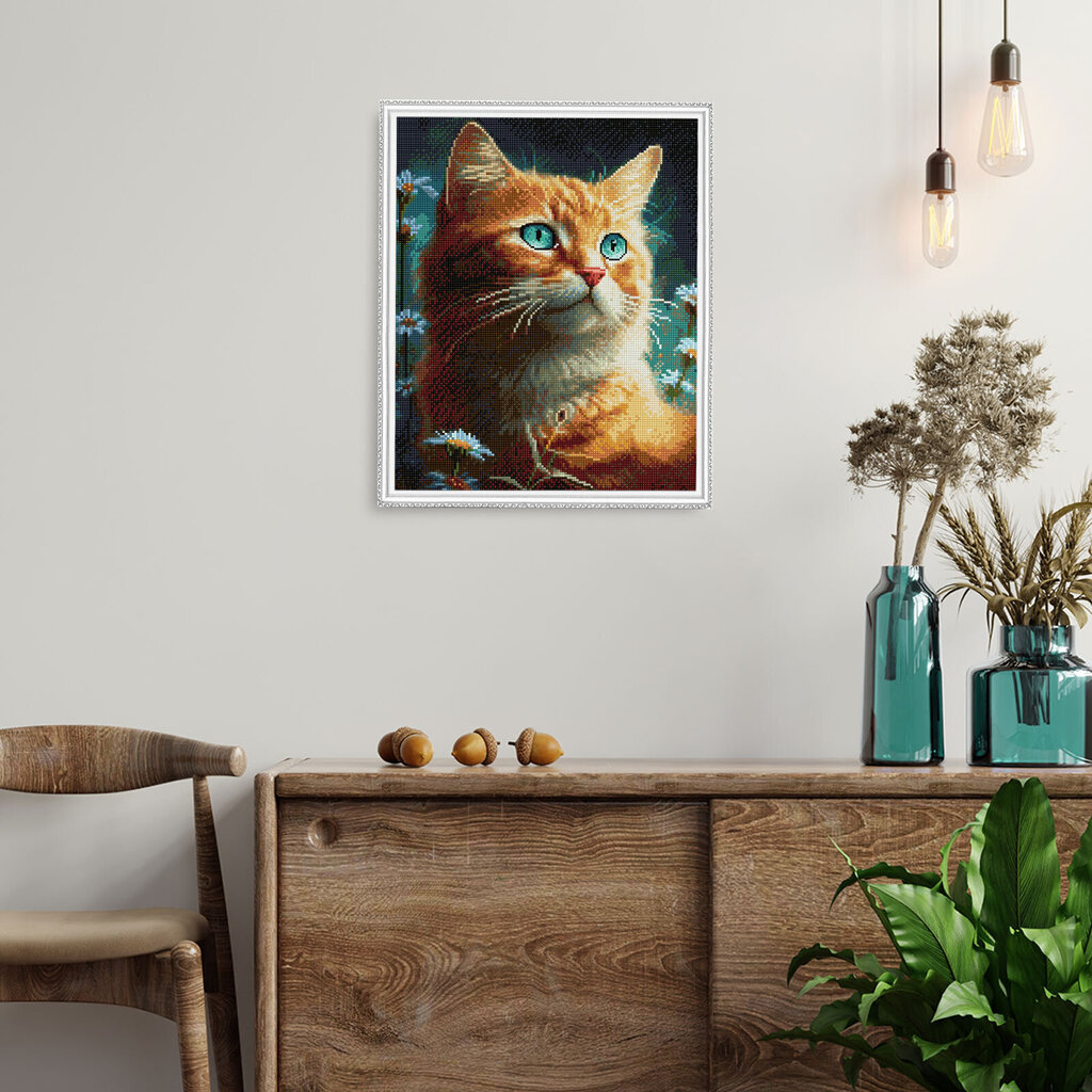 Teemantmosaiik raamiga TM Varvikas - Ginger cat LG337e, 40x50 cm цена и информация | Teemantmaalid, teemanttikandid | kaup24.ee