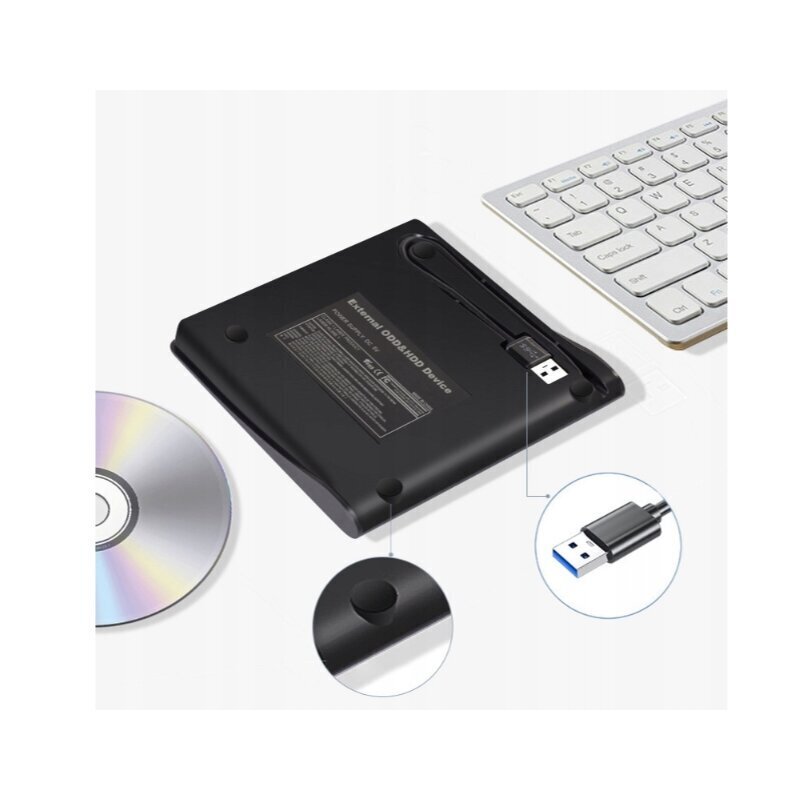 Väline CD-R DVD-RW kirjutaja USB 3.0 ühendusega цена и информация | Välised kõvakettad (SSD, HDD) | kaup24.ee