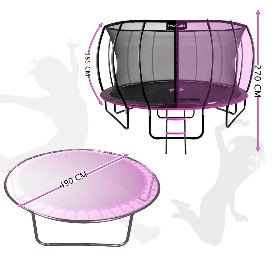 Batuut Thunder Inside Ultra 16FT, 490cm, roosa цена и информация | Batuudid ja batuudi varuosad | kaup24.ee