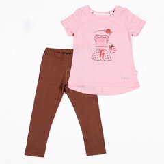 Летний комплект для девочки Flamingo 839-423, розовый цена и информация | Комплекты для девочек | kaup24.ee