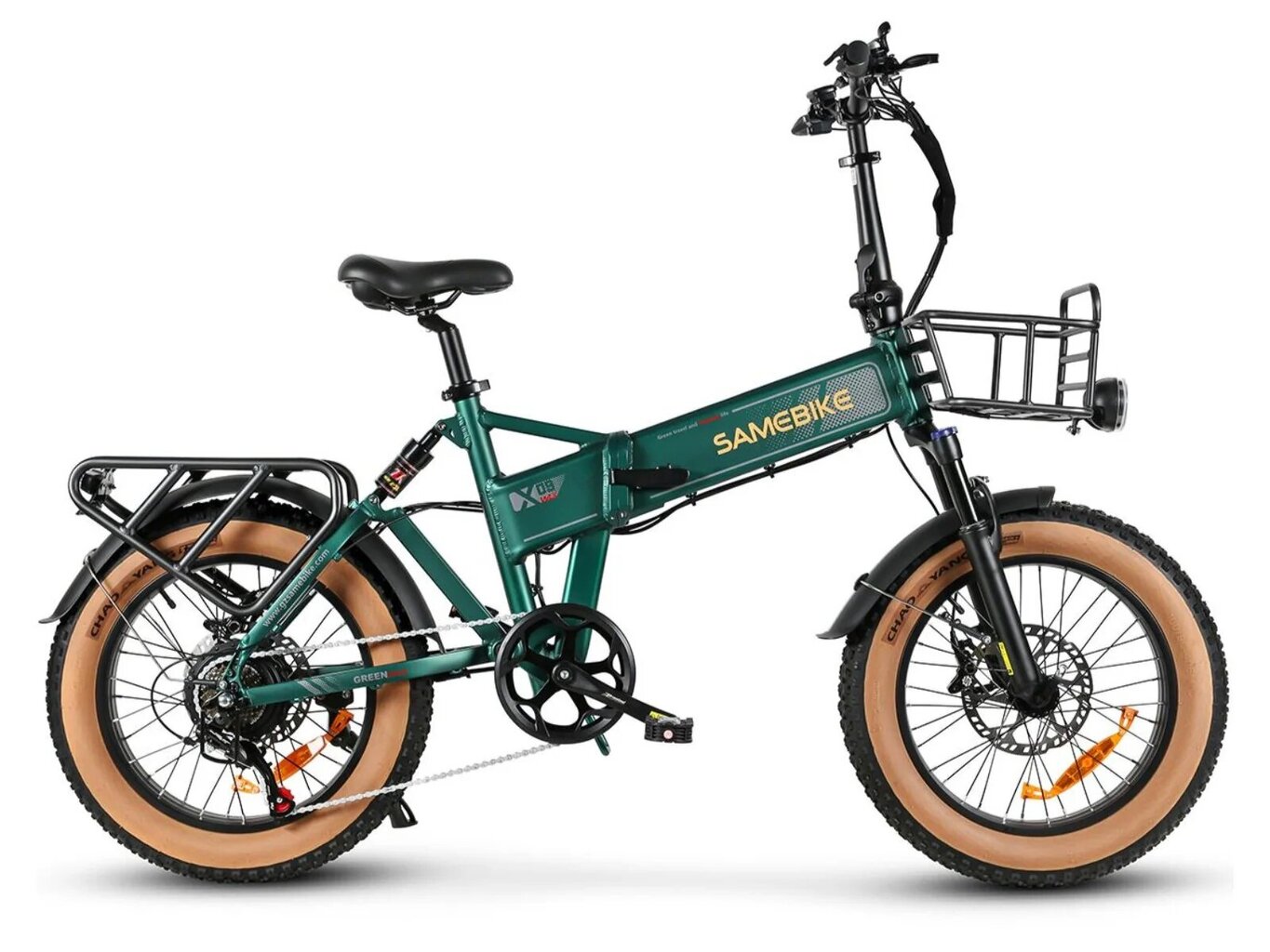 Maastikuratas Samebike XWLX09-II Fat Tire, roheline цена и информация | Elektrirattad | kaup24.ee