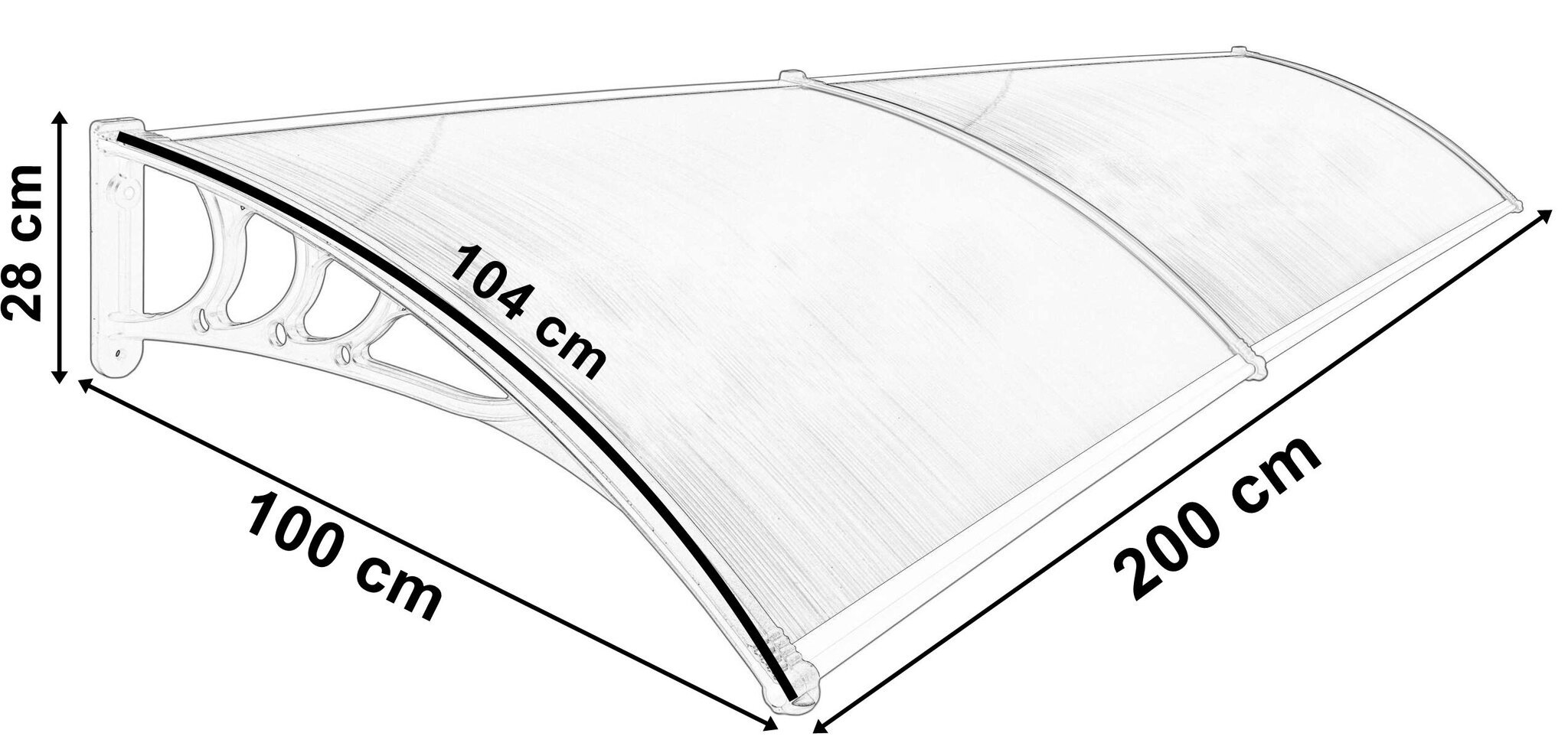 Ukse varikatus 100x200 cm, pruun цена и информация | Ukse varikatused | kaup24.ee