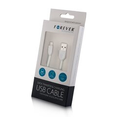 Плоский силиконовый USB кабель данных и заряда Forever на Lightning iPhone 5 5S 6, белый (MD818 Аналог) цена и информация | Кабели для телефонов | kaup24.ee