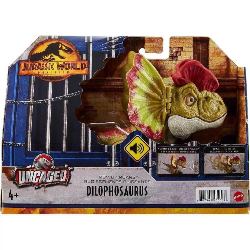 Dinosaurus Dilophosaurus helidega Jurassic World, GWY56 hind ja info | Poiste mänguasjad | kaup24.ee