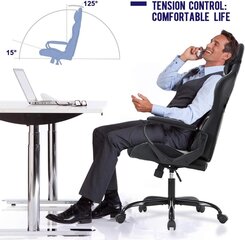 Игровое компьютерное кресло Harmony Hill's, чёрное/белое цена и информация | Офисные кресла | kaup24.ee