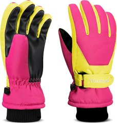 Детские лыжные перчатки ThxToms, розовый/желтый, XS (7-10 лет) цена и информация | Зимняя одежда для детей | kaup24.ee