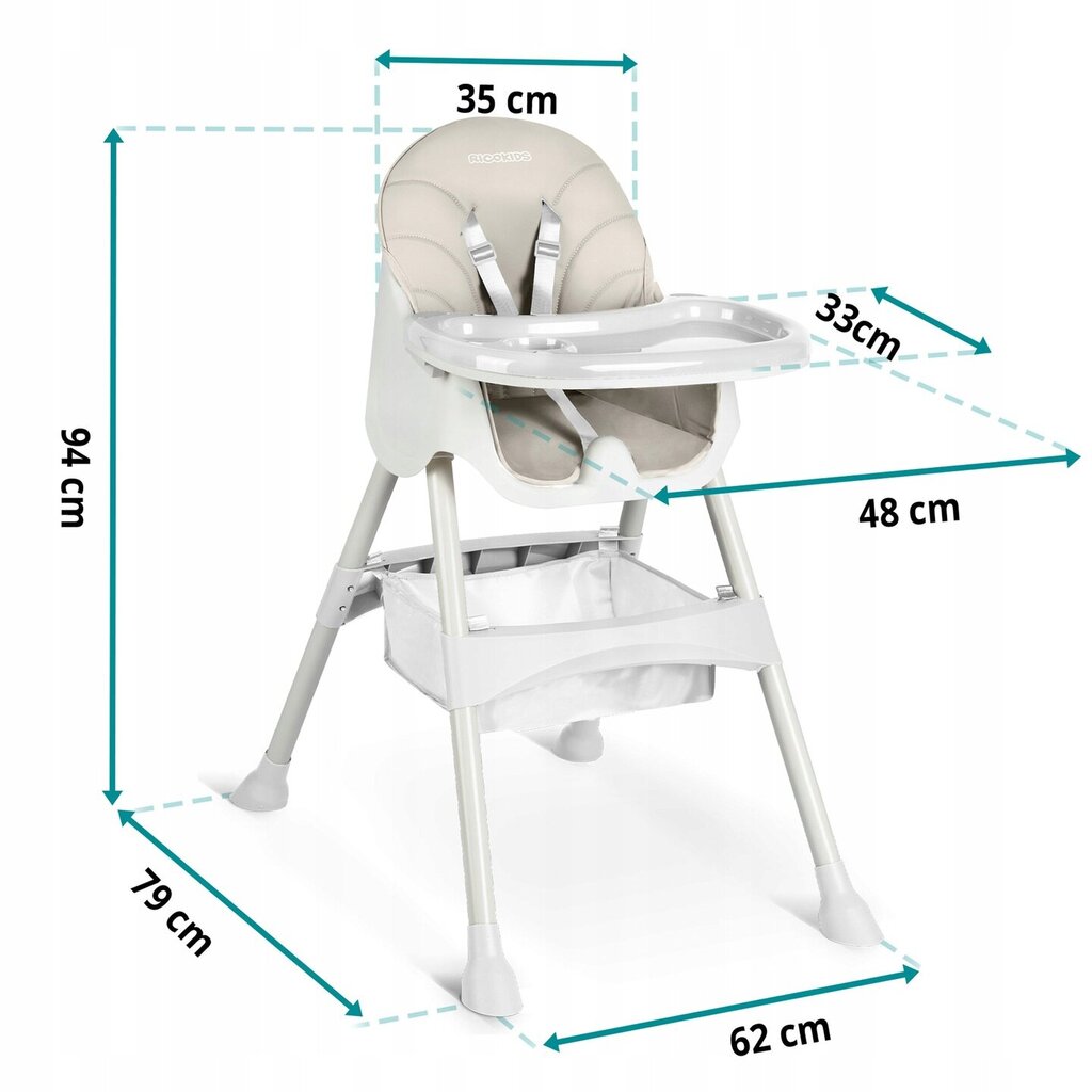 Söögitool 3in1, hall hind ja info | Laste söögitoolid | kaup24.ee