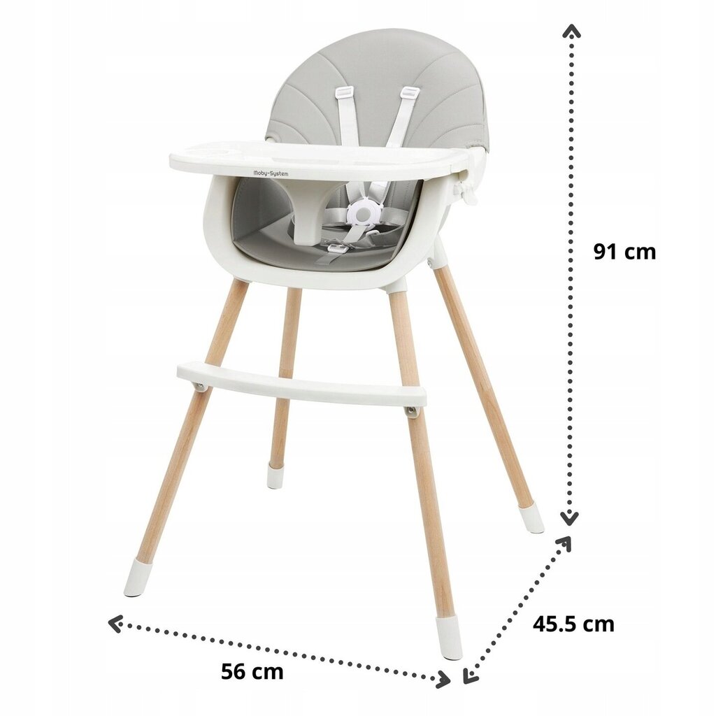 Söögitool, Amelia 3in1, hall hind ja info | Laste söögitoolid | kaup24.ee