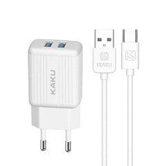 Зарядное устройство KAKUSIGA KSC-373 | 12 Вт | 2,4 А + кабель USB-C 1 м белый цена и информация | Зарядные устройства для телефонов | kaup24.ee