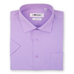Рубашки однотонные мужские NORDIC, приталенный силуэт - С коротким рукавом 1137FK-44 цена и информация | Мужские рубашки | kaup24.ee