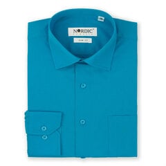 Рубашки однотонные мужские NORDIC, приталенный силуэт - С длинным рукавом 1150F-45 цена и информация | Мужские рубашки | kaup24.ee