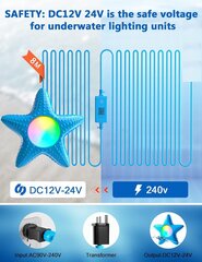 DANSIOYE ‎LF-7218 LED светильник для бассейна RGB, 12 В, 8м, синий цена и информация | Уличное освещение | kaup24.ee