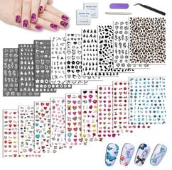 Наклейки для ногтей Basifa, 18 листов цена и информация | Средства для маникюра и педикюра | kaup24.ee