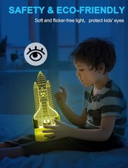 3D Öölamp Lastele Rakett 16 värvi, puldiga hind ja info | Peokaunistused | kaup24.ee