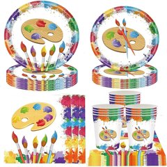 Набор на день рождения, 24 персоны - тема художника цена и информация | Гудки для вечеринки Clown Face (4шт.) | kaup24.ee