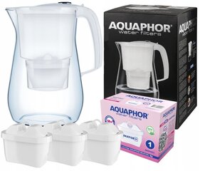 Filterkann Aquaphor Onyx 4,2L, valge + 3 tk B25 Maxfor Mg hind ja info | Filterkannud ja filtrid | kaup24.ee