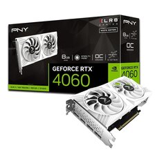 PNY GeForce RTX 4060 OC XLR8 Verto DF White Edition (VCG40608DFWXPB1-O) hind ja info | Videokaardid (GPU) | kaup24.ee