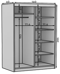 Kapp ADRK Furniture Delia 180, pruun hind ja info | Kapid | kaup24.ee