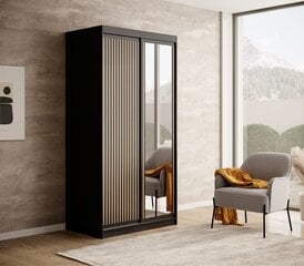 Шкаф ADRK Furniture Delia 100, черный/коричневый цвет цена и информация | Шкафы | kaup24.ee