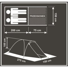 Kahekohaline telk Enero Camp, 275x150x105 cm hind ja info | Telgid | kaup24.ee