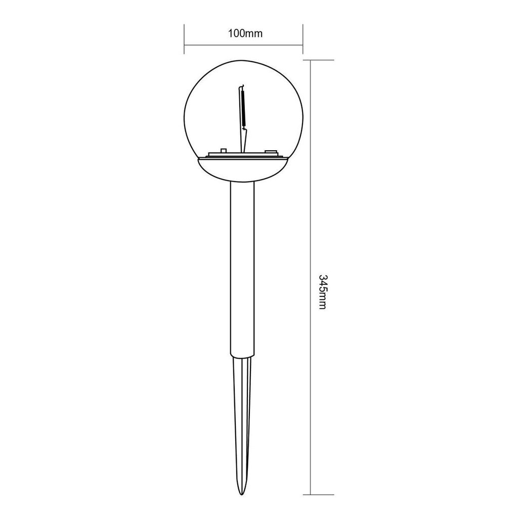 Päikesepalli valgusti, 10x34,5cm, 1 tk цена и информация | Aia- ja õuevalgustid | kaup24.ee