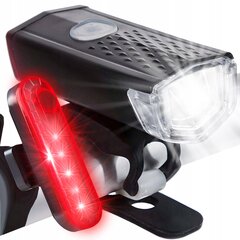 Велосипедный передний и задний фонарь USB-светодиод цена и информация | Велосипедные фонари, отражатели | kaup24.ee
