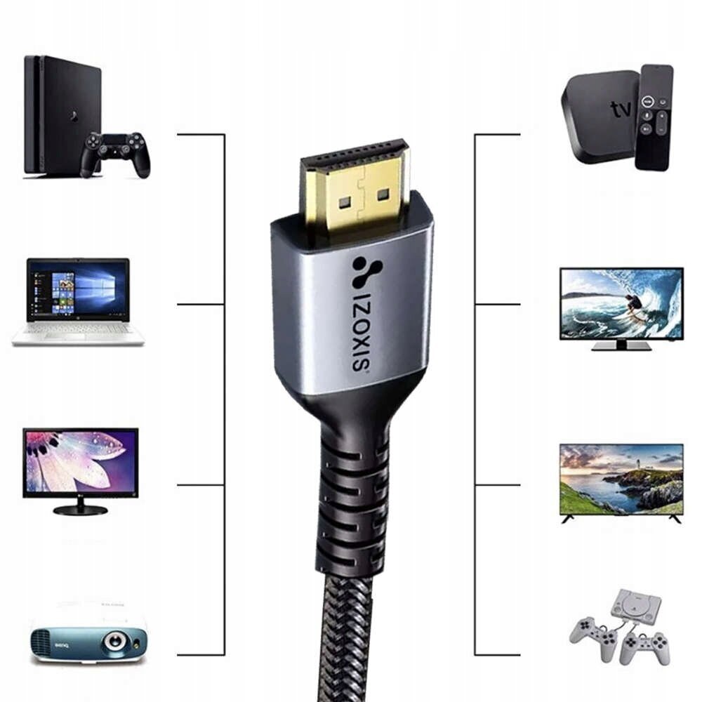 HDMI 8K 2m, 8K 60Hz kaabel, vp122 цена и информация | Kaablid ja juhtmed | kaup24.ee