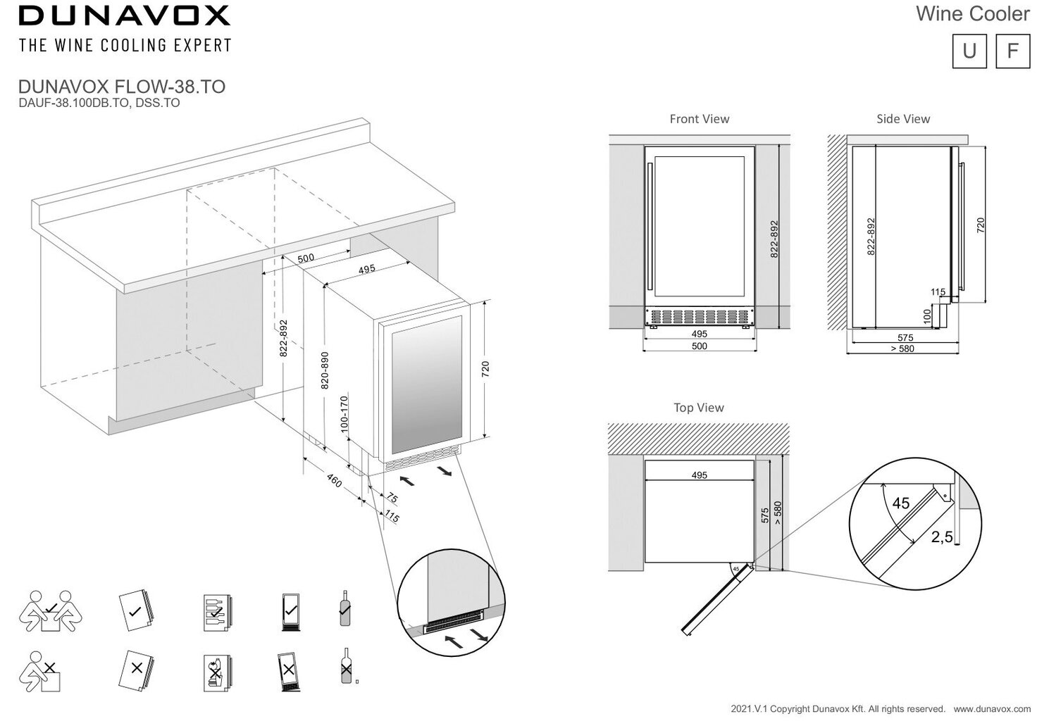 Dunavox DAUF-38.100DB.TO цена и информация | Veinikülmikud | kaup24.ee