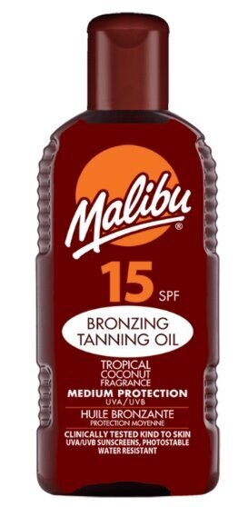 Pruunistav päevitusõli Malibu SPF15, 200 ml цена и информация | Päikesekreemid | kaup24.ee