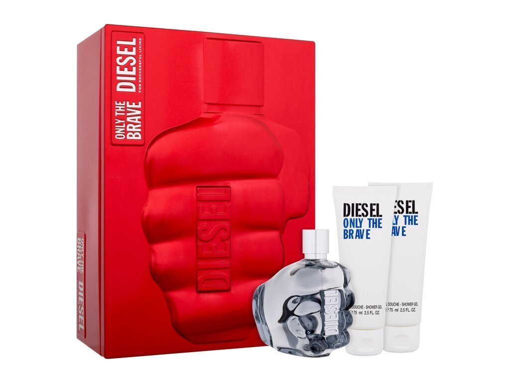 Parfümeeria komplekt meestele Diesel Only The Brave EDT, 125 ml + dušigeel, 2 x 75 ml цена и информация | Meeste parfüümid | kaup24.ee