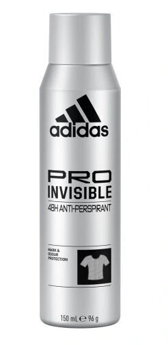 Antiperspirant Adidas Pro Invisible meestele, 150 ml цена и информация | Deodorandid | kaup24.ee
